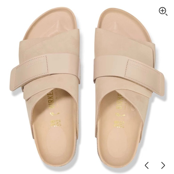 Birkenstock Shoes - Birkenstock Kyoto New Beige Nubuck Slide Sandals size EU38/US7-8 EUC $160